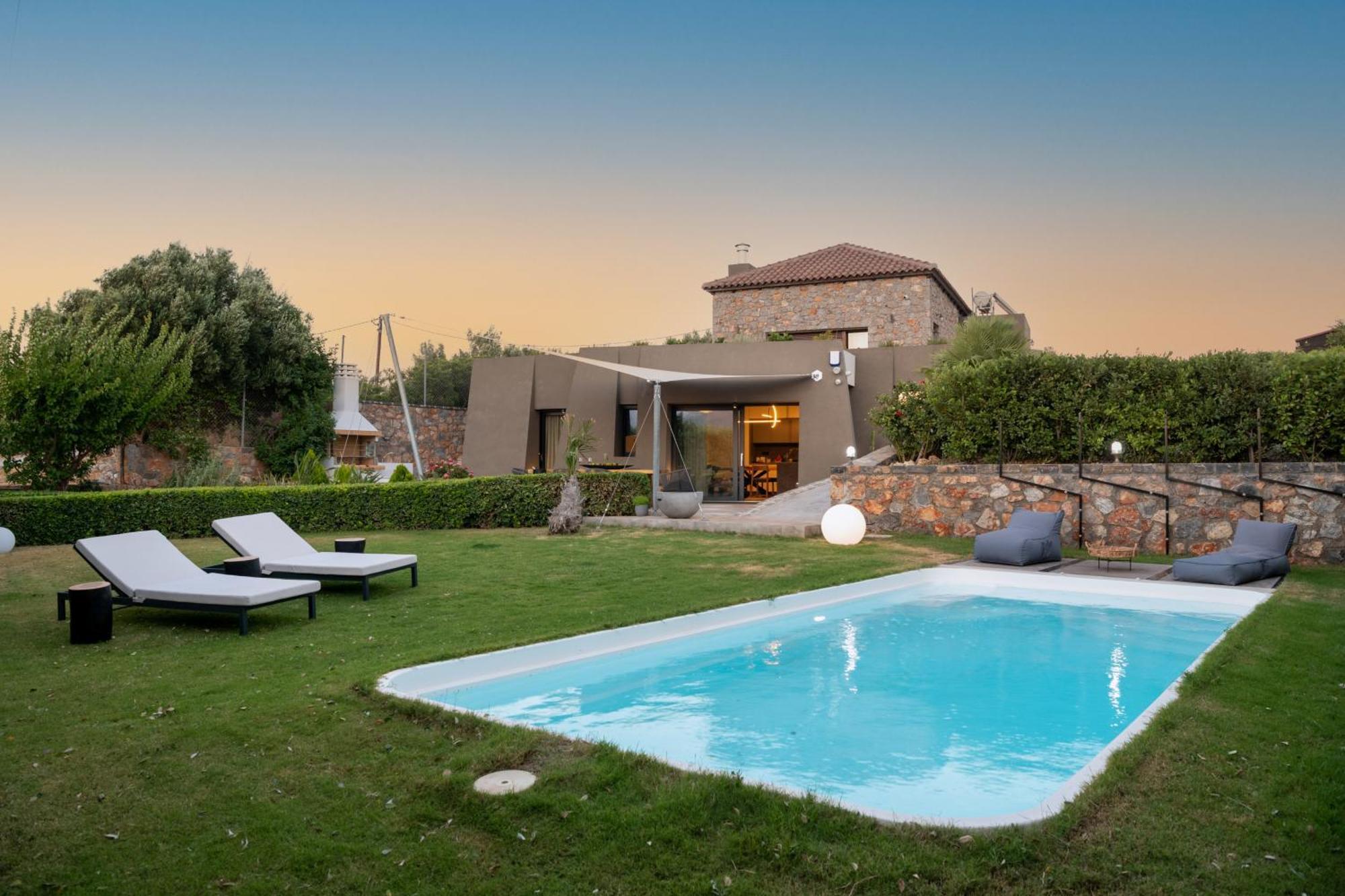 Lithari Luxury Villa With Private Pool, Your Perfect Retreat, Crete Айос-Ніколаос Екстер'єр фото